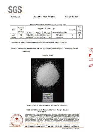 Attached Table Results of Acute Oral Toxicity Test