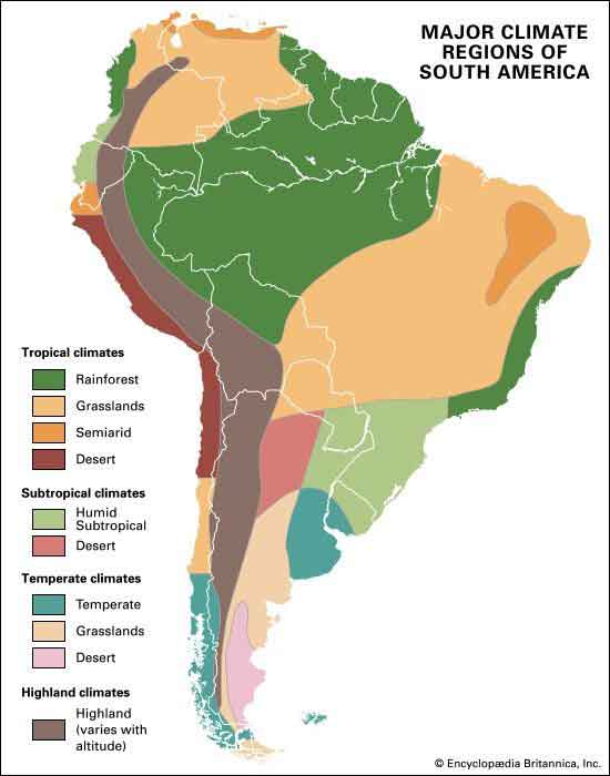 the climate in South America